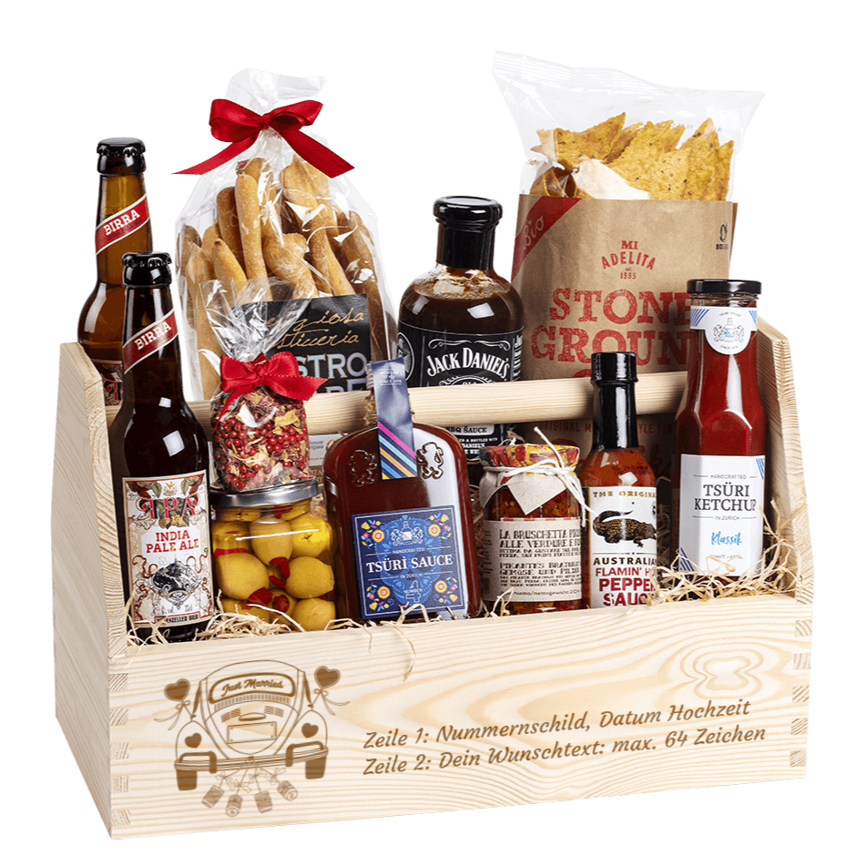 Der Geschenkkorb passend zur Grillparty