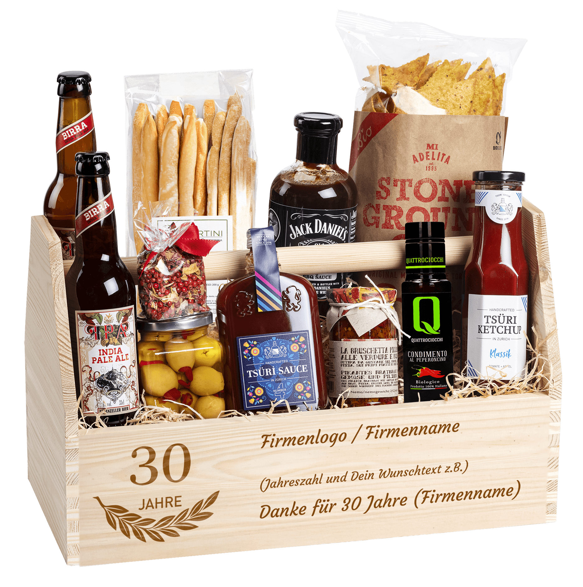 Geschenkkorb Scharf & Stark (Preis inkl. Gravur)