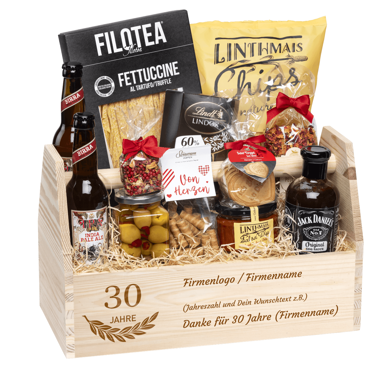 Geschenkkorb Feinschmecker (Preis inkl. Gravur)