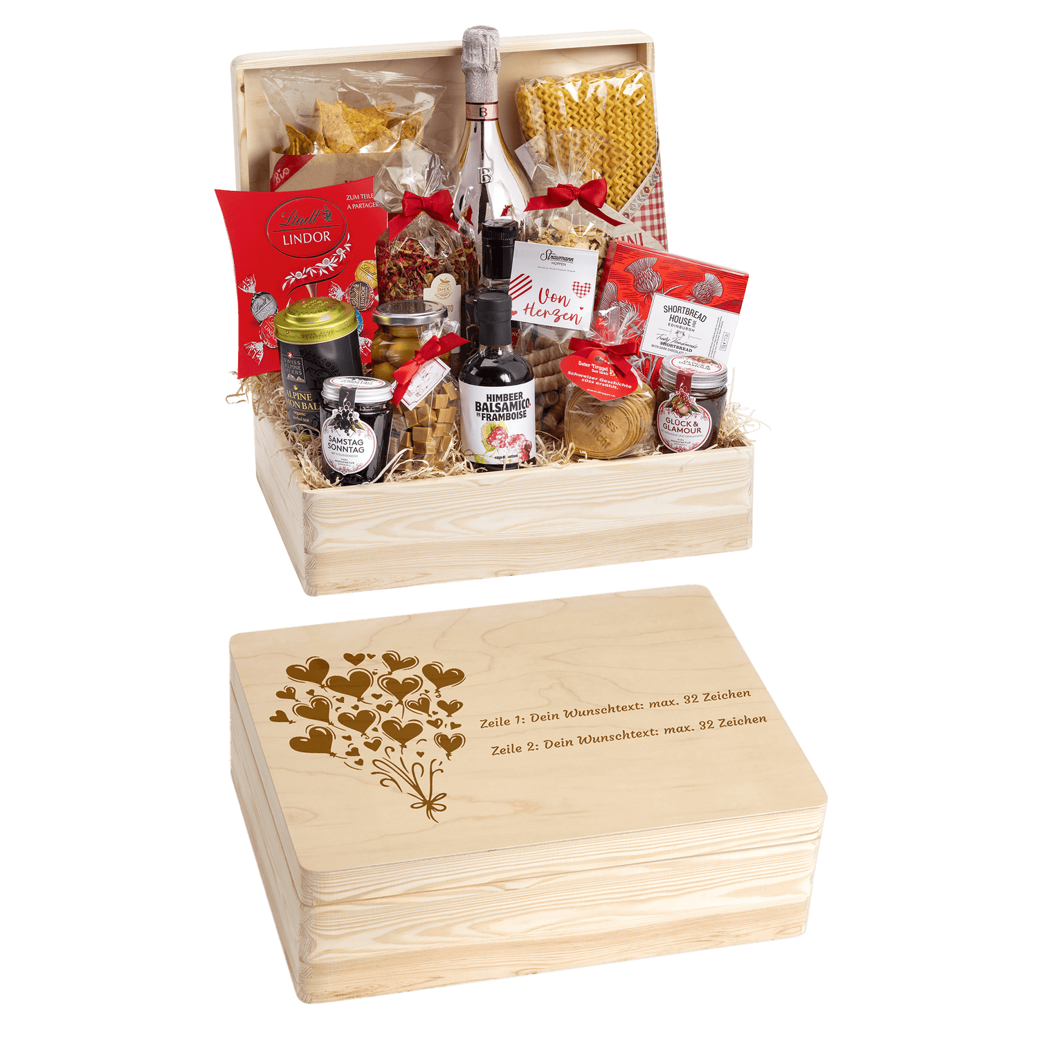Geschenkkorb Herzensfreude - Erinnerungsbox Grande (Preis inkl. Gravur)