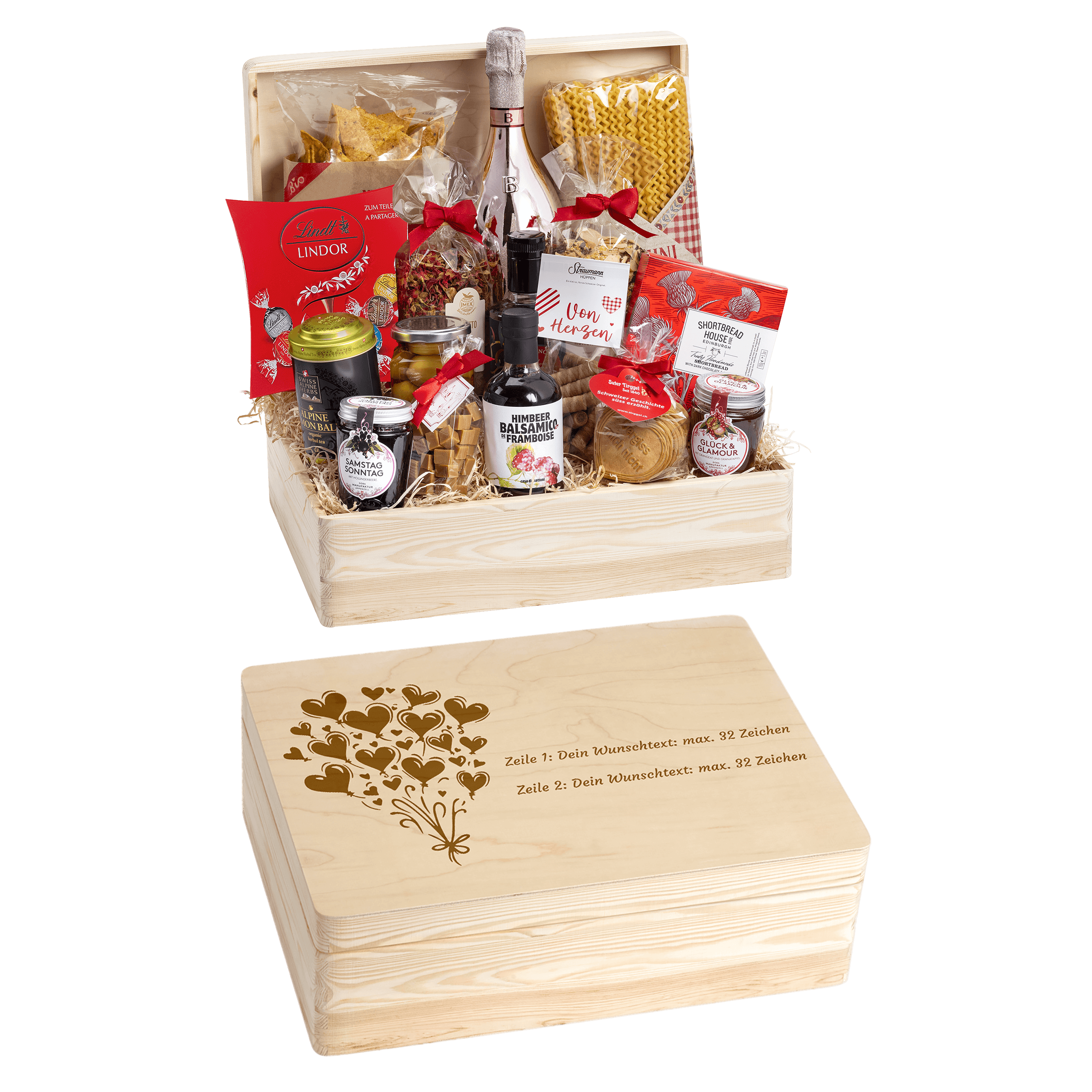 Geschenkkorb Herzensfreude - Erinnerungsbox Grande (Preis inkl. Gravur)