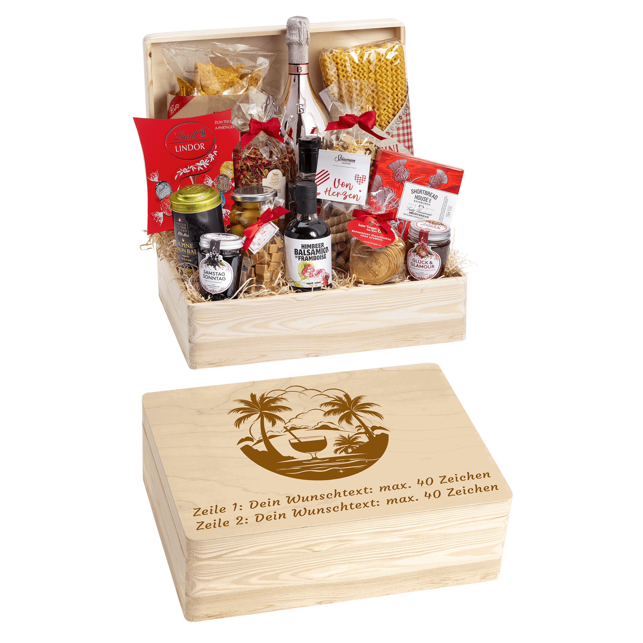 Geschenkkorb Herzensfreude - Erinnerungsbox Grande (Preis inkl. Gravur)