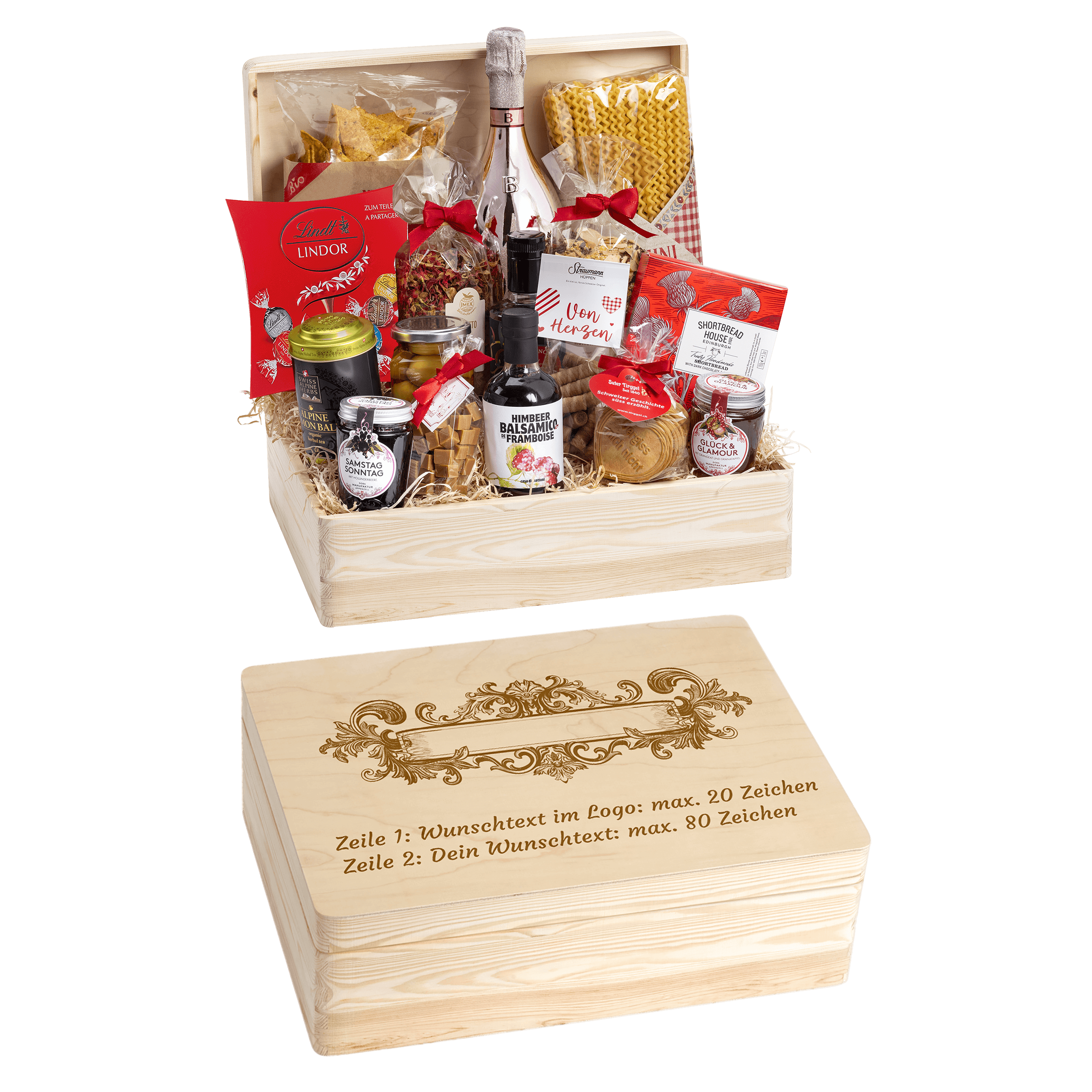 Geschenkkorb Herzensfreude - Erinnerungsbox Grande (Preis inkl. Gravur)
