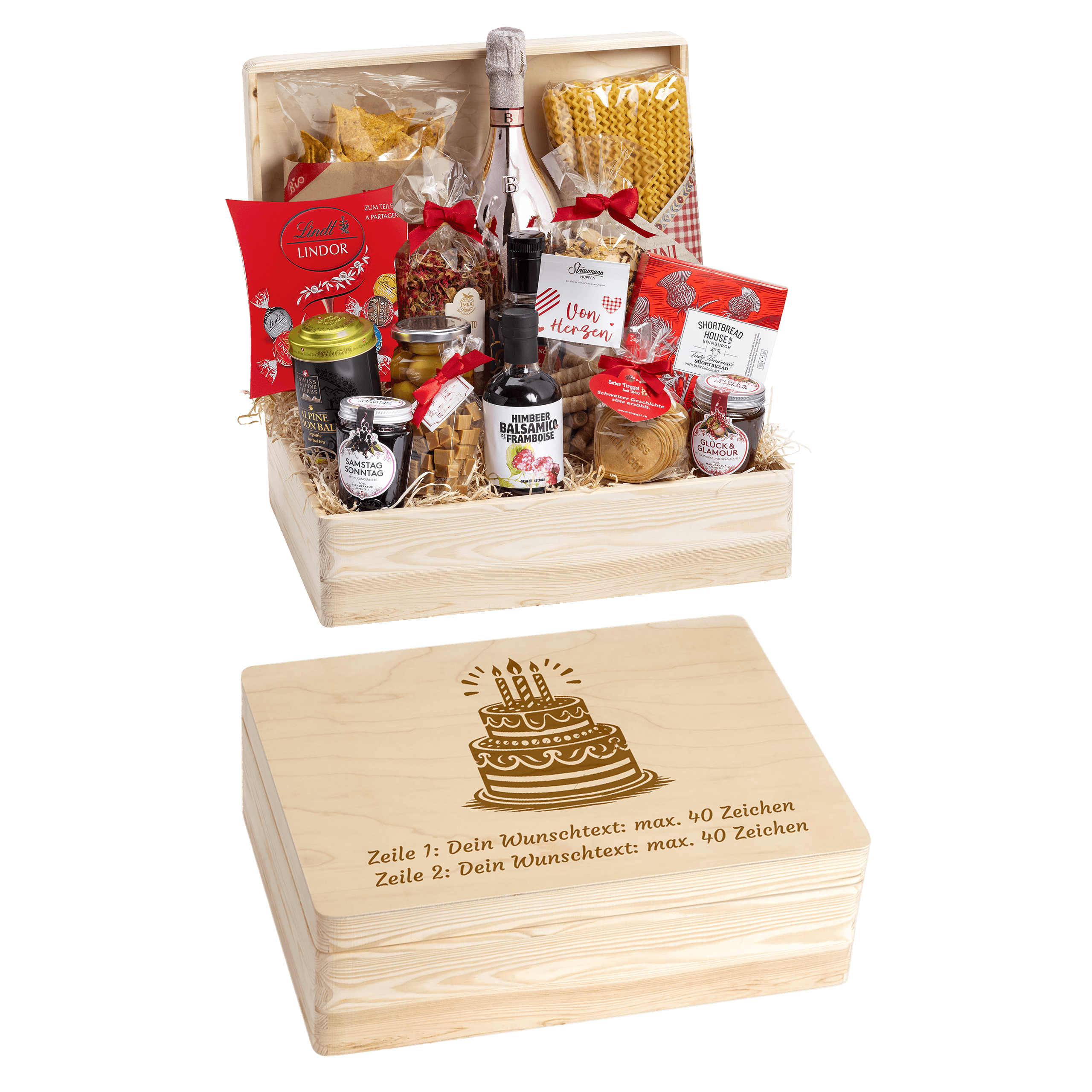 Geschenkkorb Herzensfreude - Erinnerungsbox Grande (Preis inkl. Gravur)