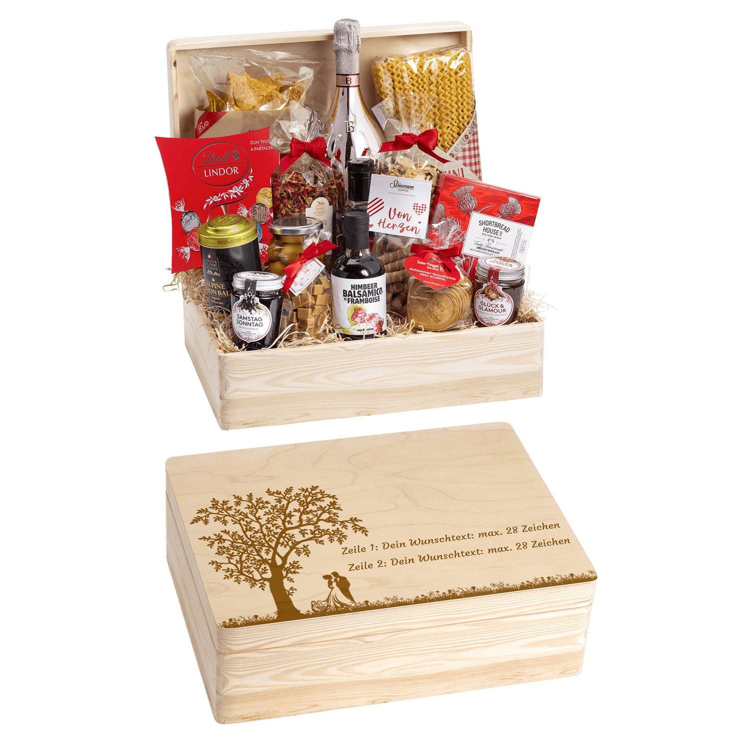 Geschenkkorb Herzensfreude - Erinnerungsbox Grande (Preis inkl. Gravur)
