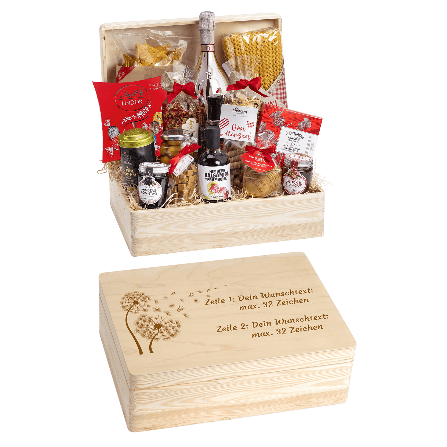 Geschenkkorb Herzensfreude - Erinnerungsbox Grande (Preis inkl. Gravur)
