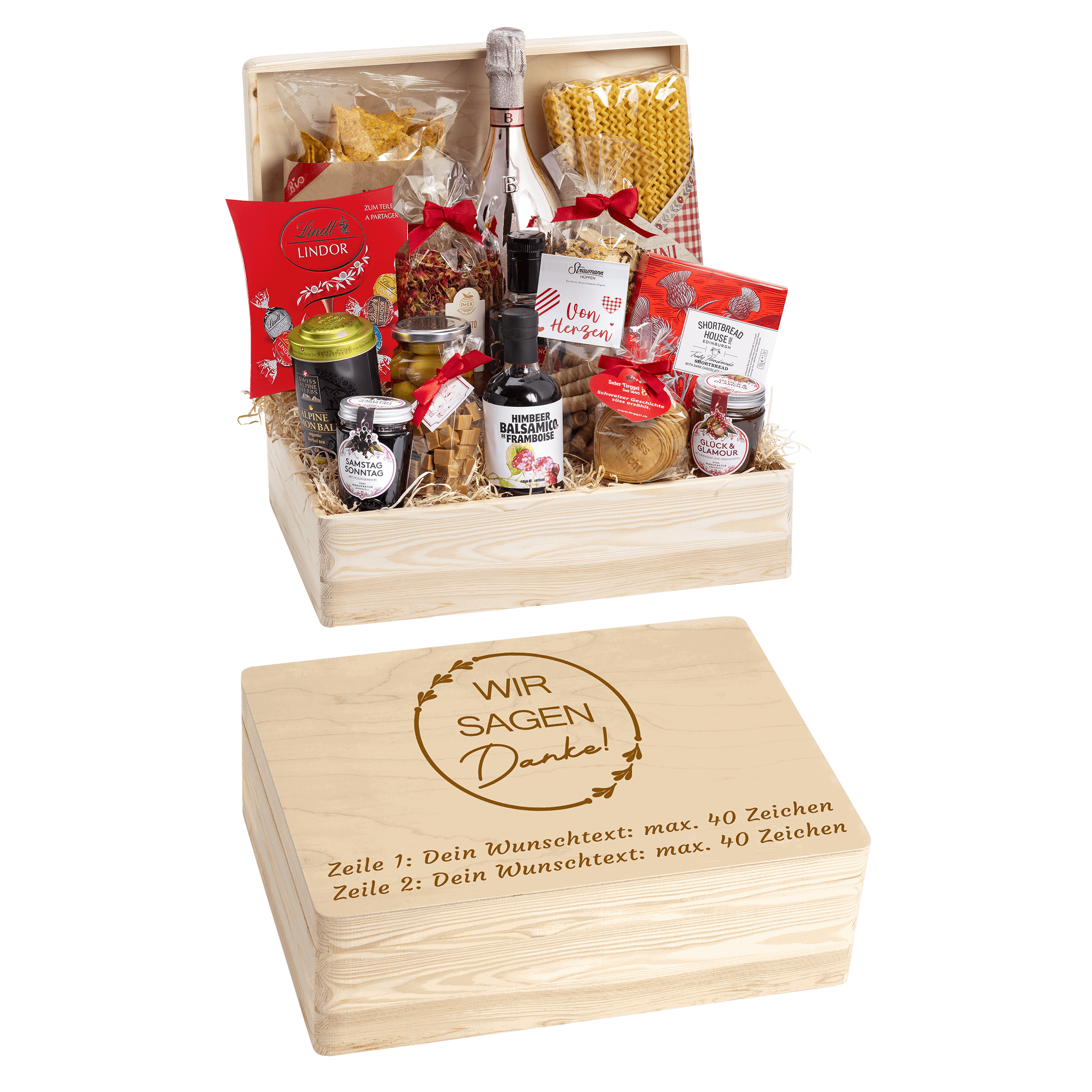 Geschenkkorb Herzensfreude - Erinnerungsbox Grande (Preis inkl. Gravur)