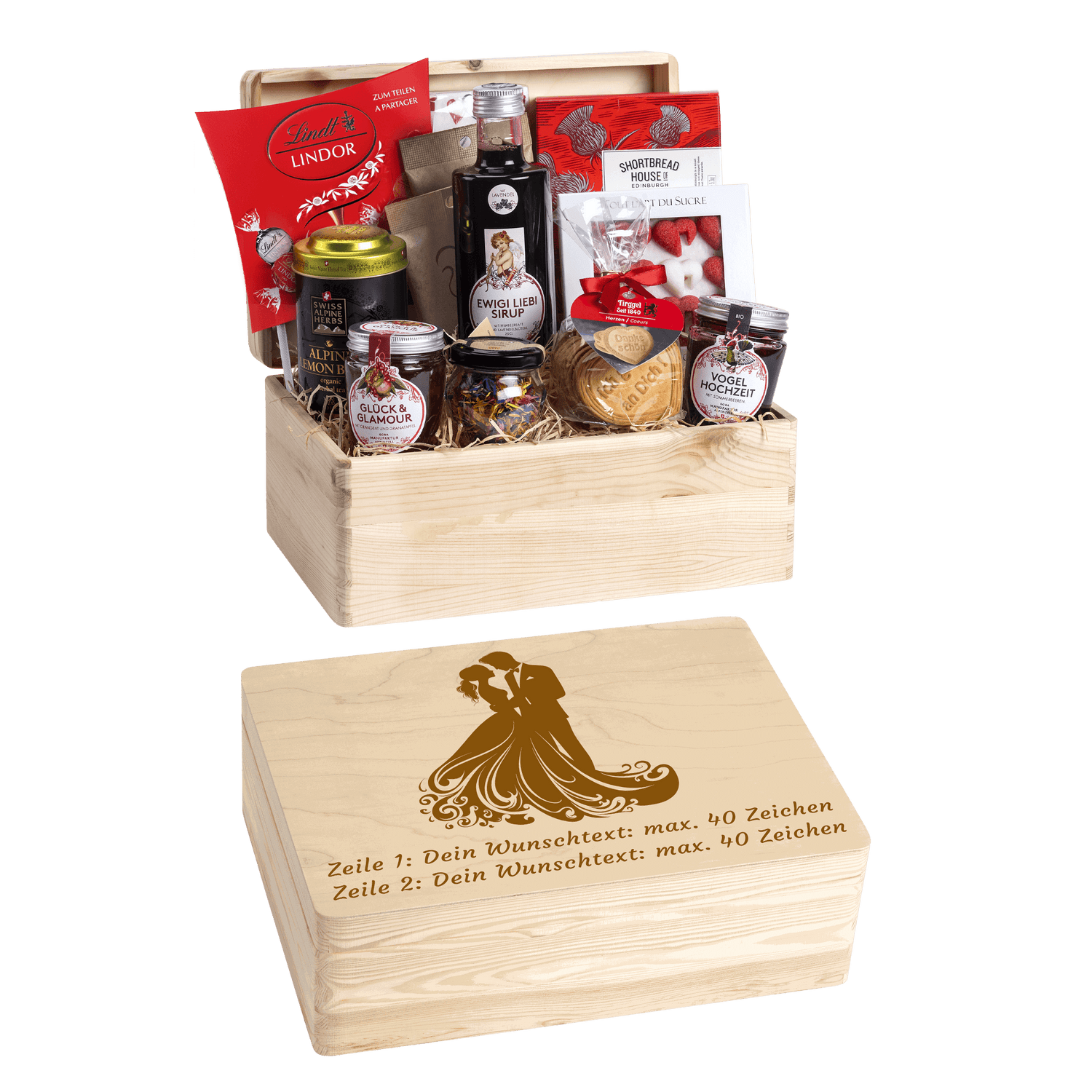Geschenkkorb  Liebeszauber - Erinnerungsbox (Preis inkl. Gravur)