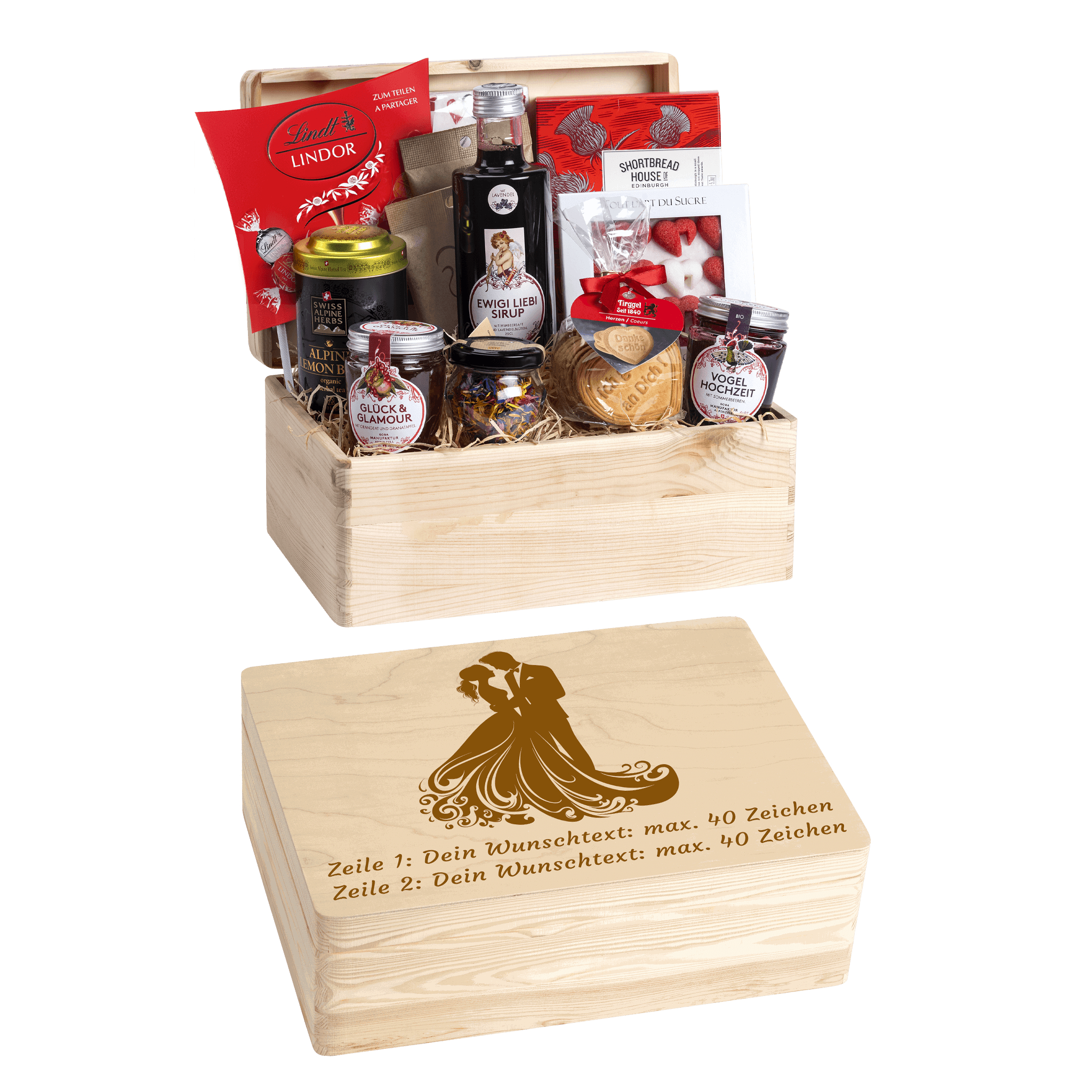 Geschenkkorb  Liebeszauber - Erinnerungsbox (Preis inkl. Gravur)