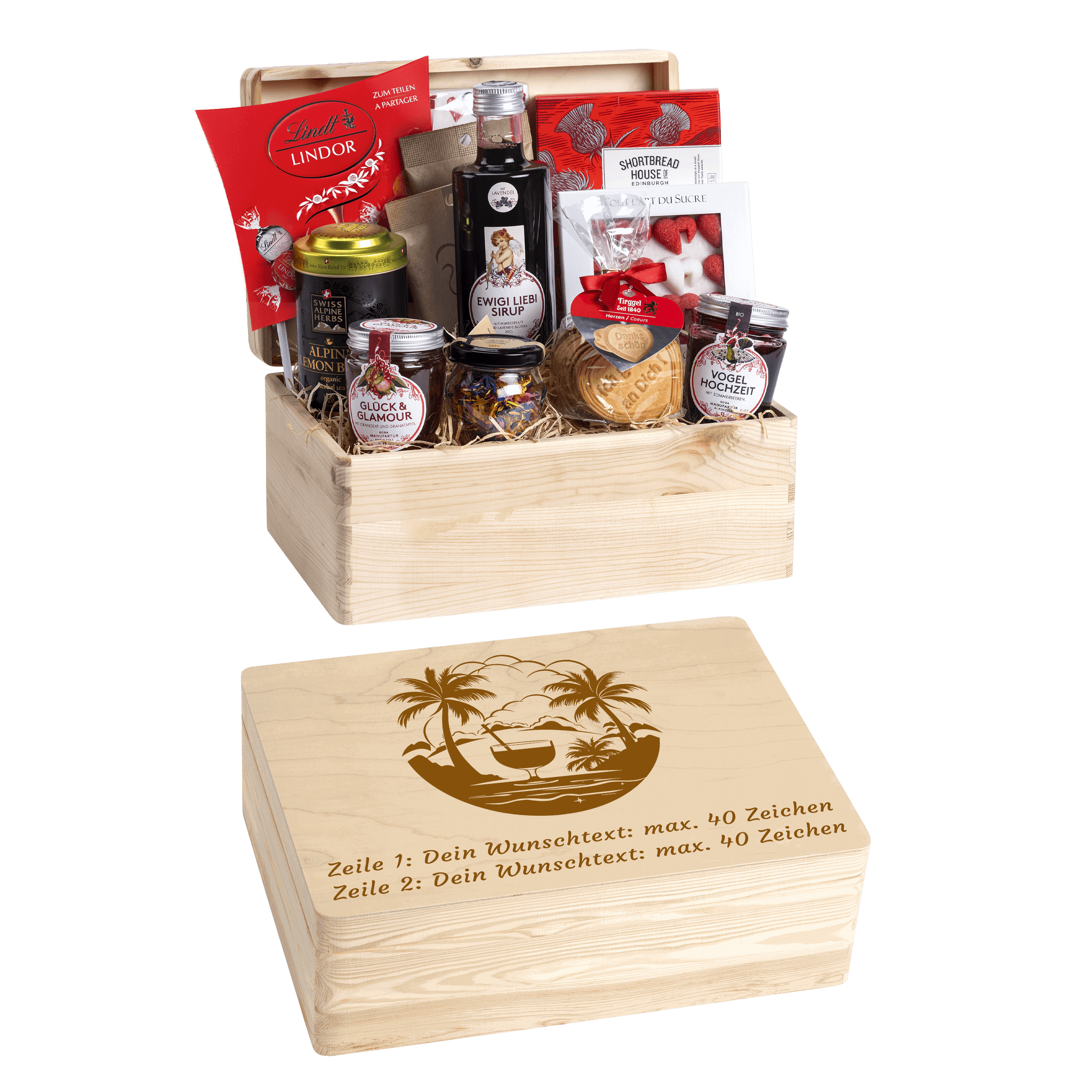 Geschenkkorb  Liebeszauber - Erinnerungsbox (Preis inkl. Gravur)