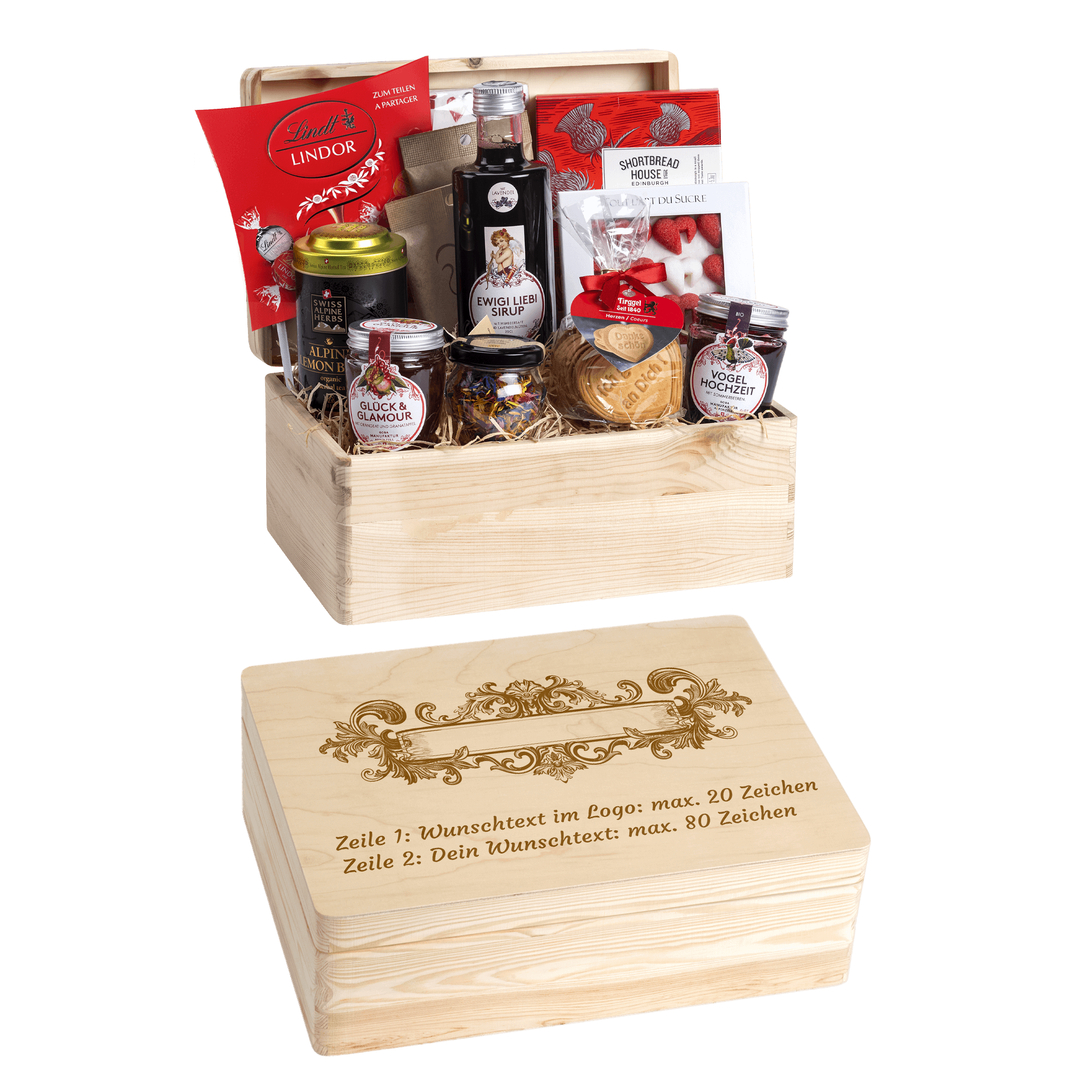 Geschenkkorb  Liebeszauber - Erinnerungsbox (Preis inkl. Gravur)
