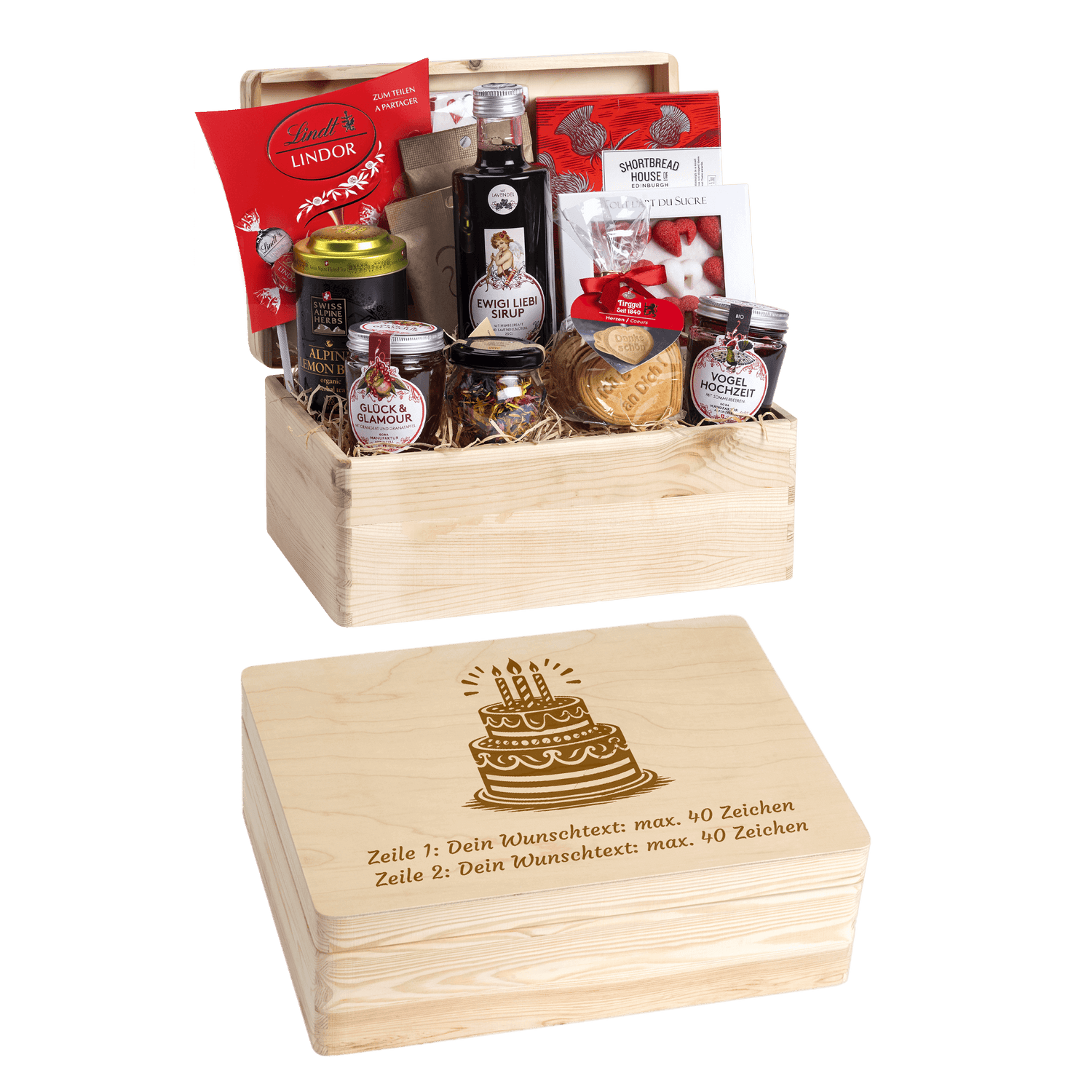 Geschenkkorb  Liebeszauber - Erinnerungsbox (Preis inkl. Gravur)