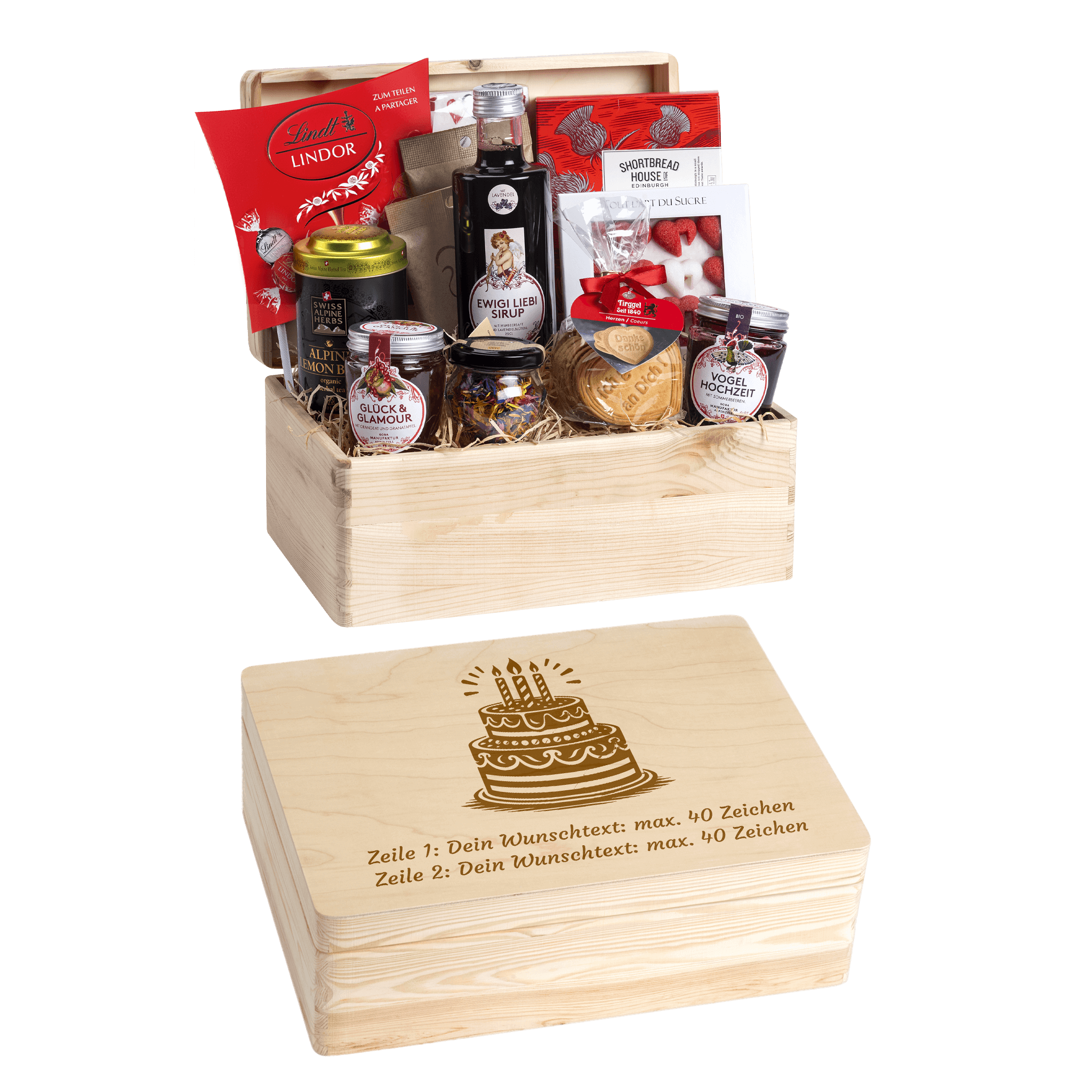 Geschenkkorb  Liebeszauber - Erinnerungsbox (Preis inkl. Gravur)