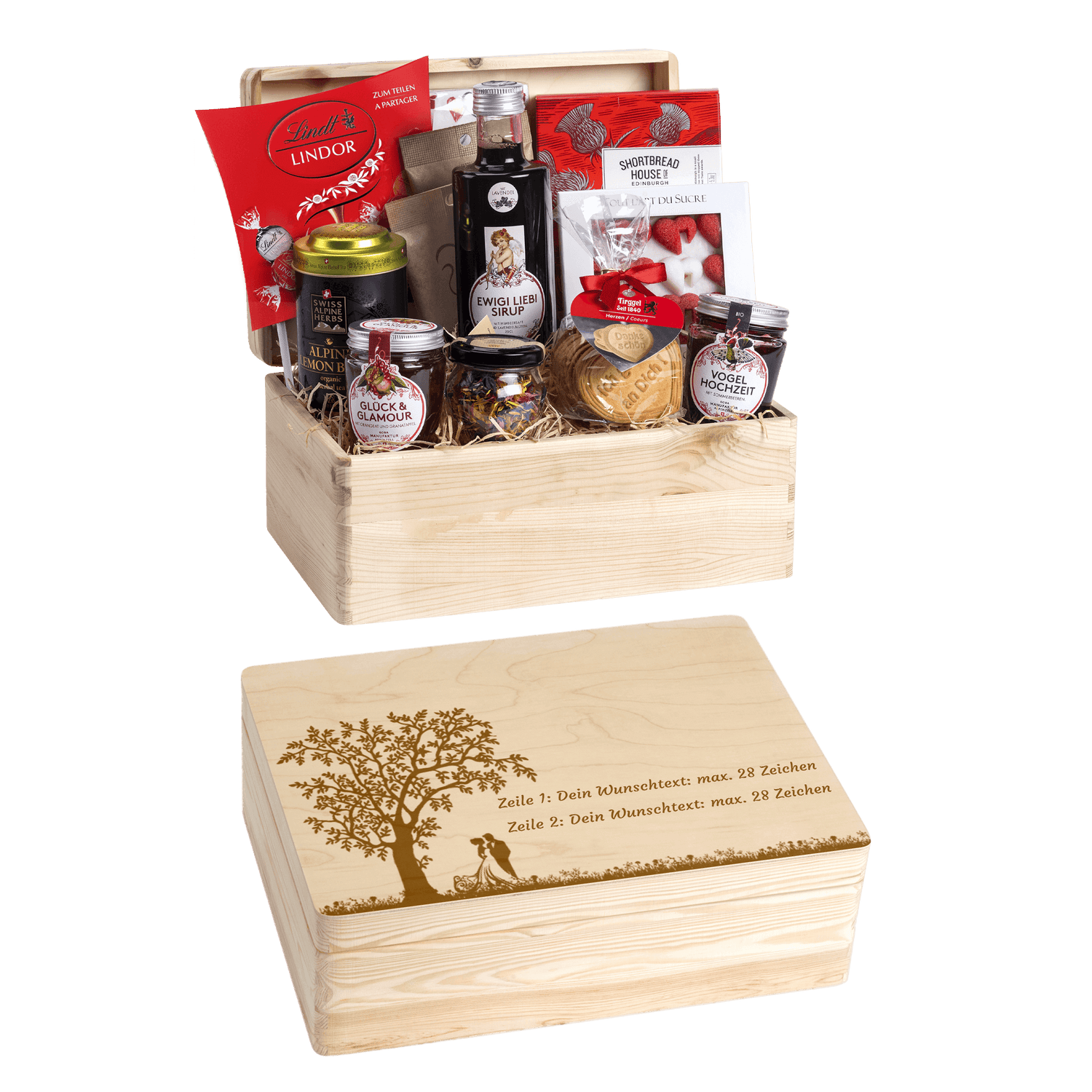 Geschenkkorb  Liebeszauber - Erinnerungsbox (Preis inkl. Gravur)