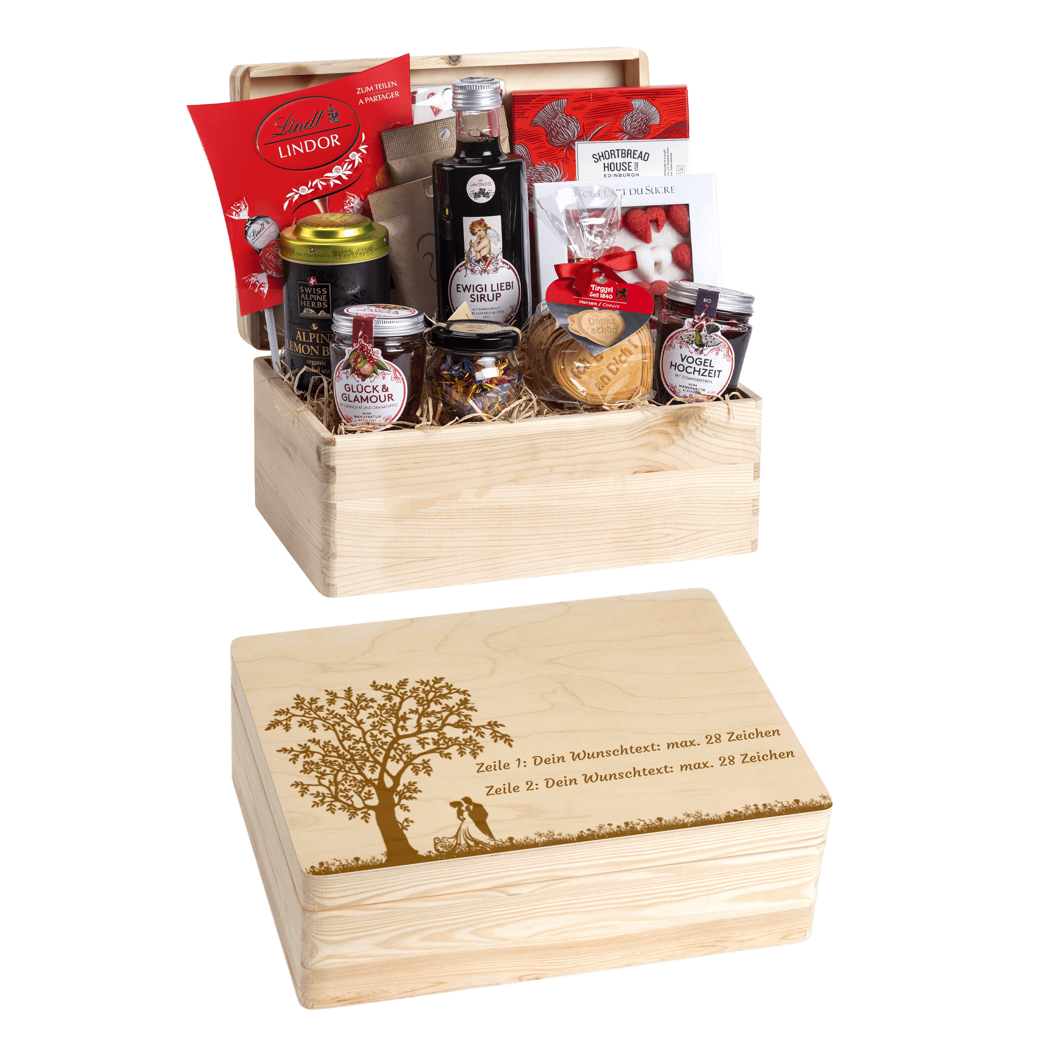 Geschenkkorb  Liebeszauber - Erinnerungsbox (Preis inkl. Gravur)