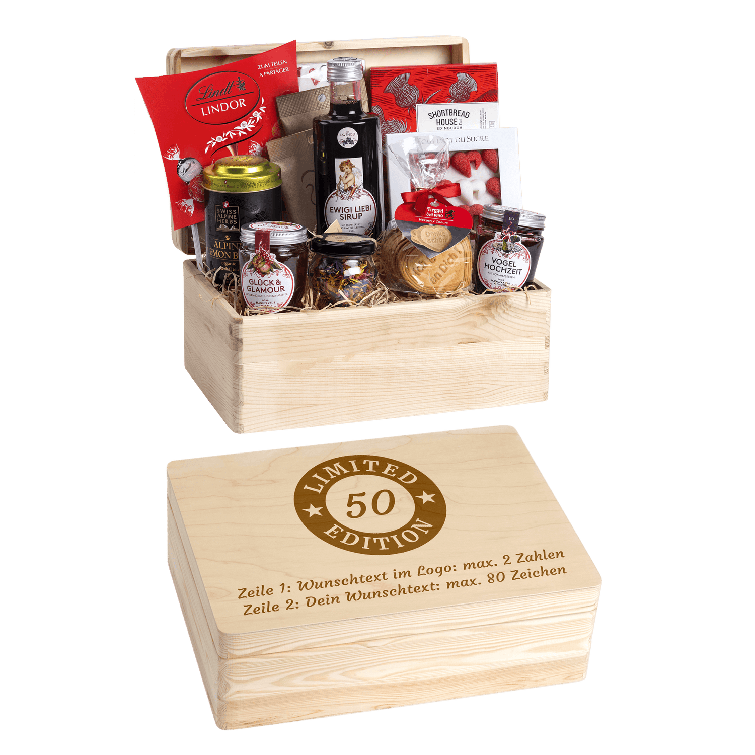 Geschenkkorb  Liebeszauber - Erinnerungsbox (Preis inkl. Gravur)