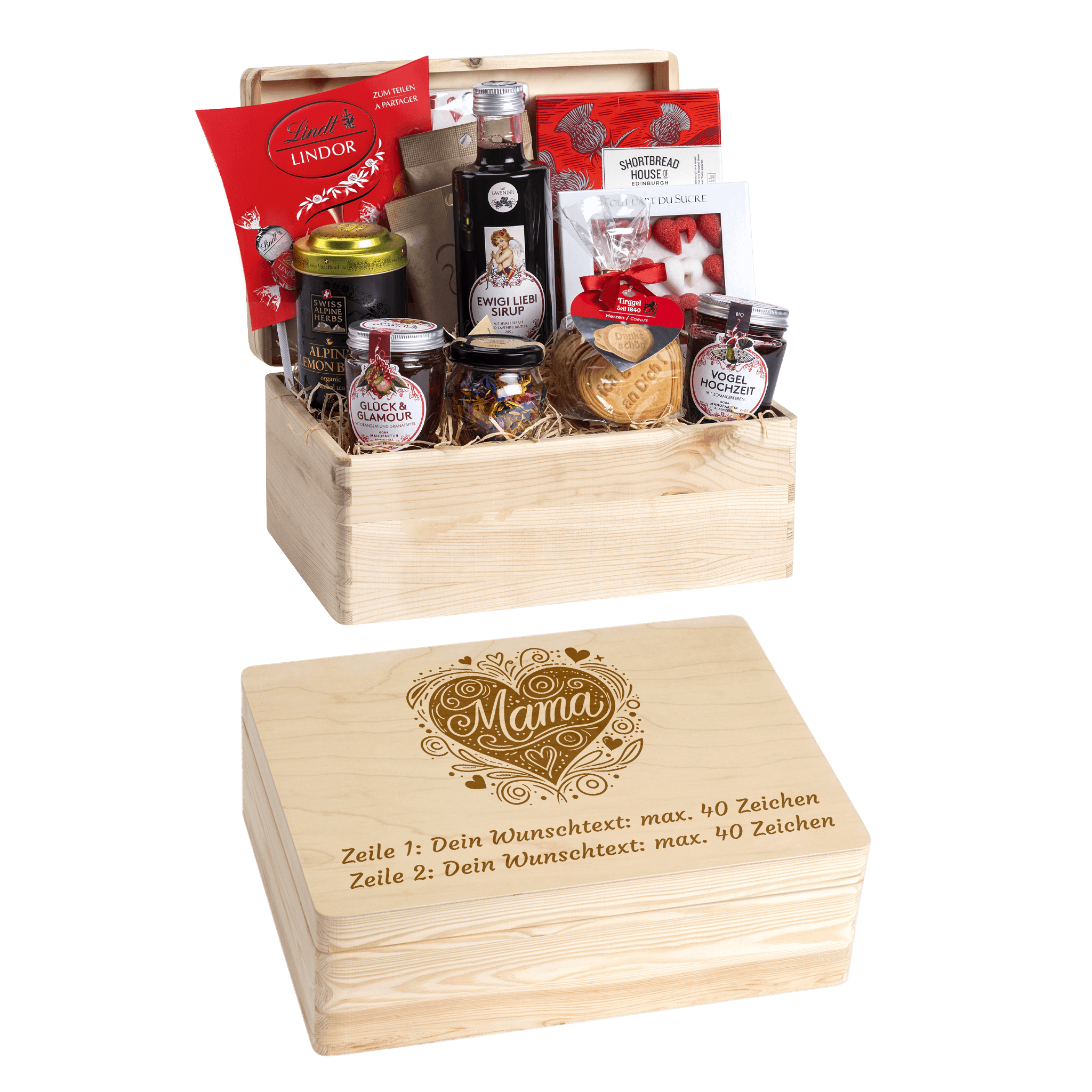 Geschenkkorb  Liebeszauber - Erinnerungsbox (Preis inkl. Gravur)