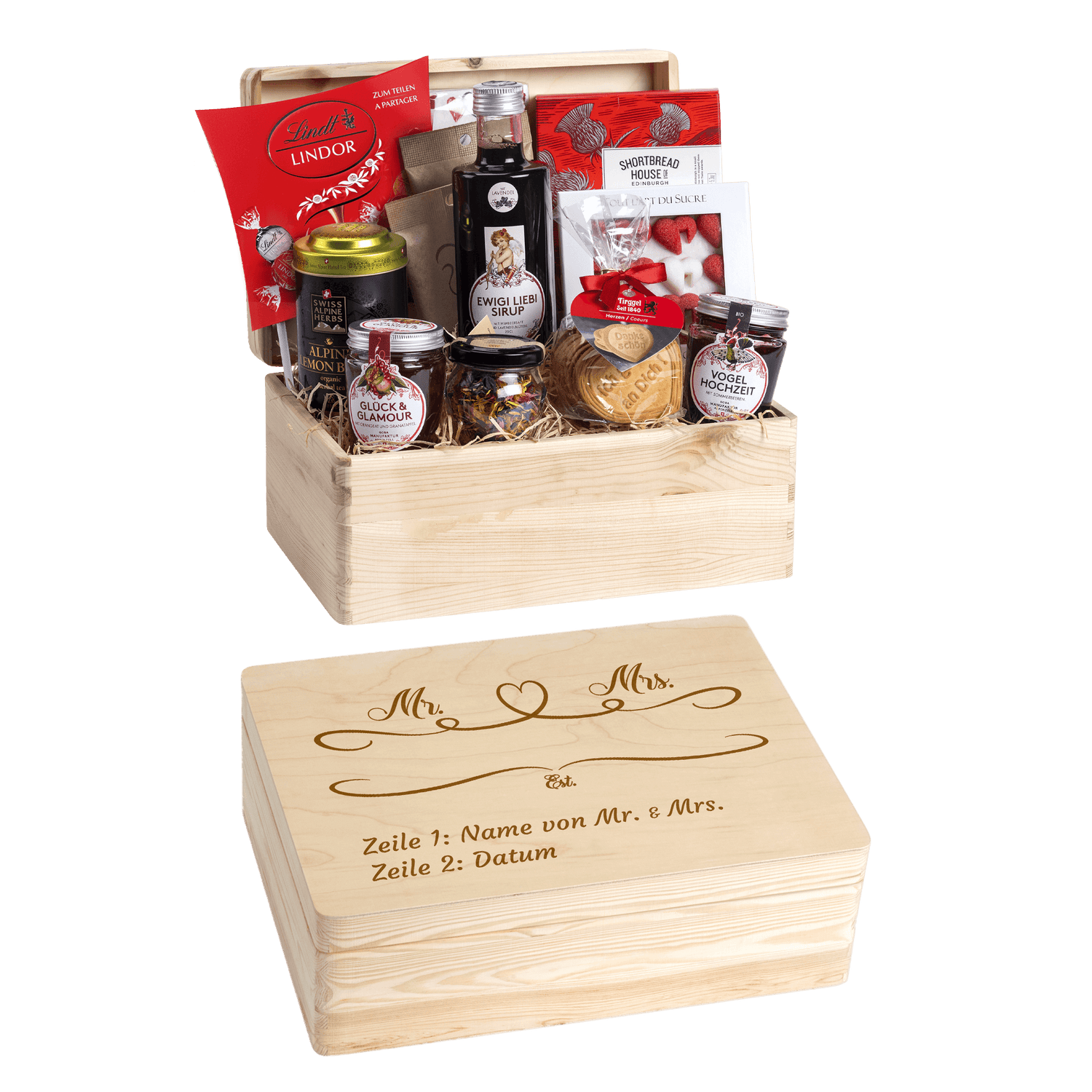 Geschenkkorb  Liebeszauber - Erinnerungsbox (Preis inkl. Gravur)