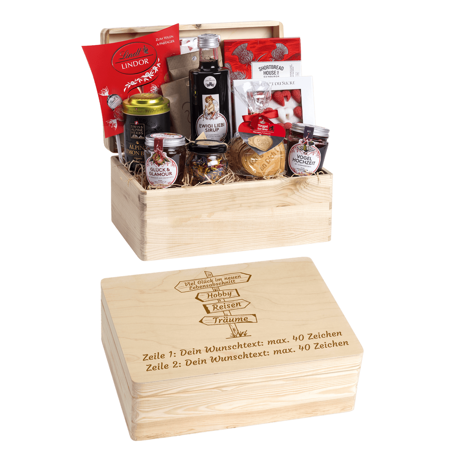 Geschenkkorb  Liebeszauber - Erinnerungsbox (Preis inkl. Gravur)