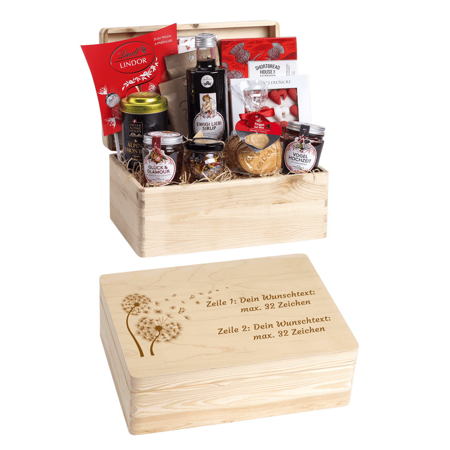 Geschenkkorb  Liebeszauber - Erinnerungsbox (Preis inkl. Gravur)