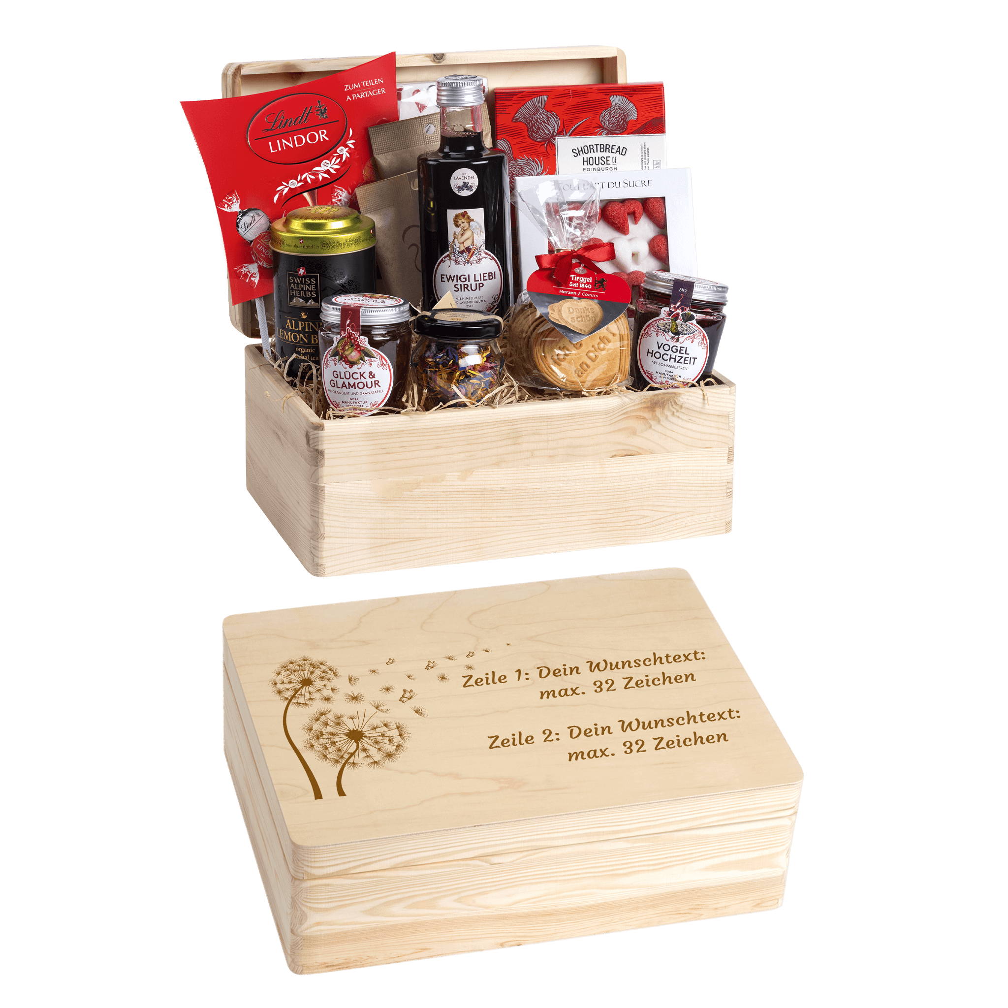 Geschenkkorb  Liebeszauber - Erinnerungsbox (Preis inkl. Gravur)