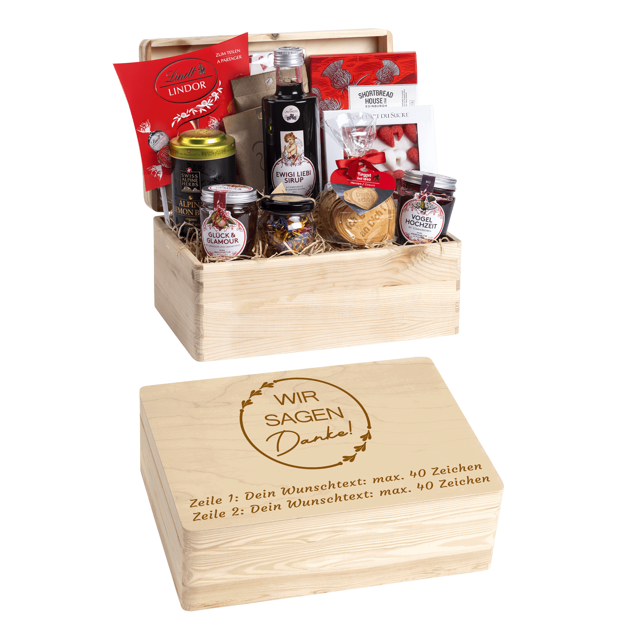 Geschenkkorb  Liebeszauber - Erinnerungsbox (Preis inkl. Gravur)