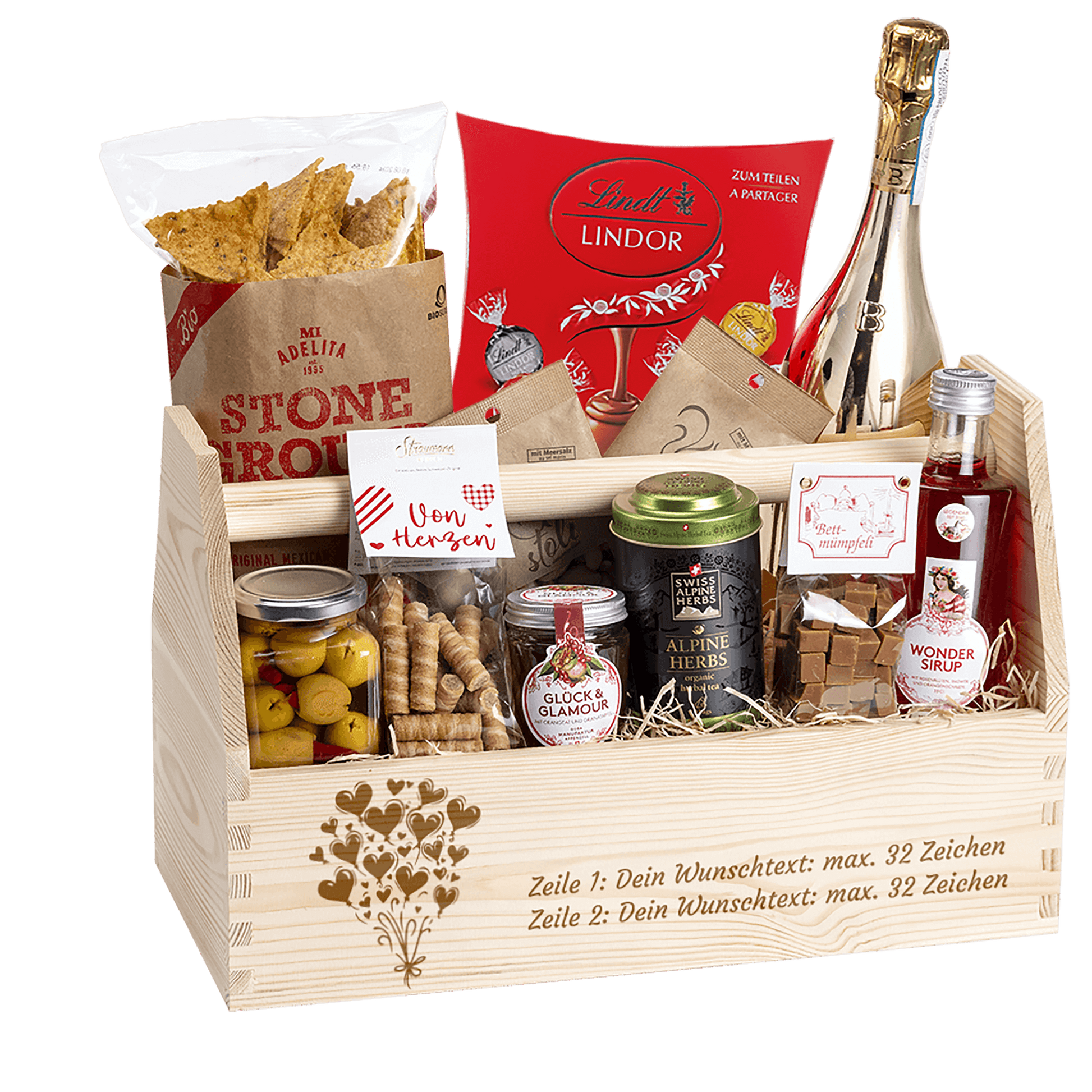 Geschenkkorb mit Motiv Ballone