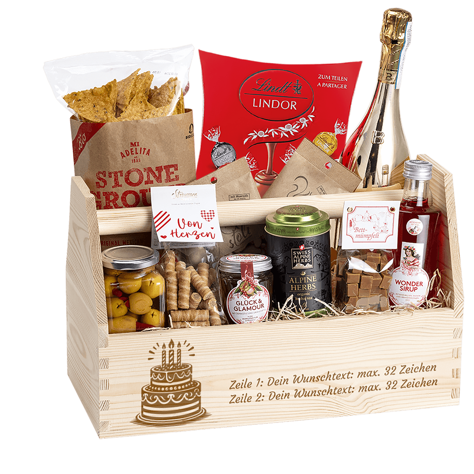Geschenkkorb Motiv Hochzeitstorte