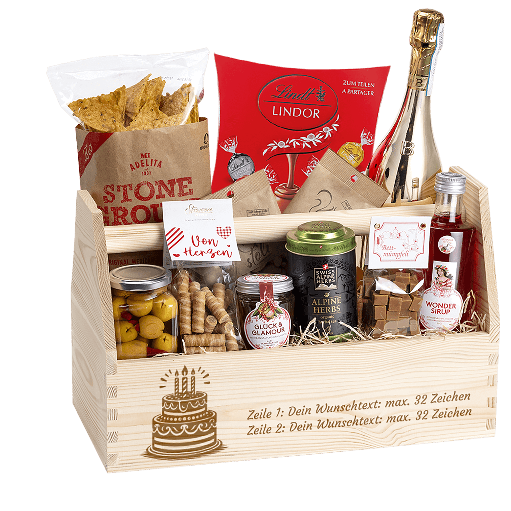 Geschenkkorb Motiv Hochzeitstorte