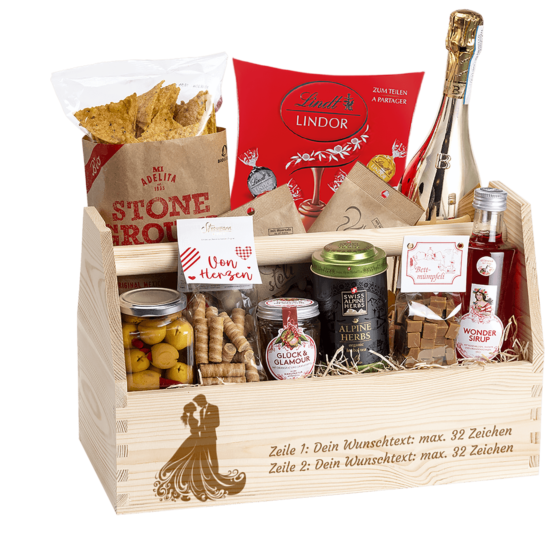 Geschenkkorb Motiv Brautpaar