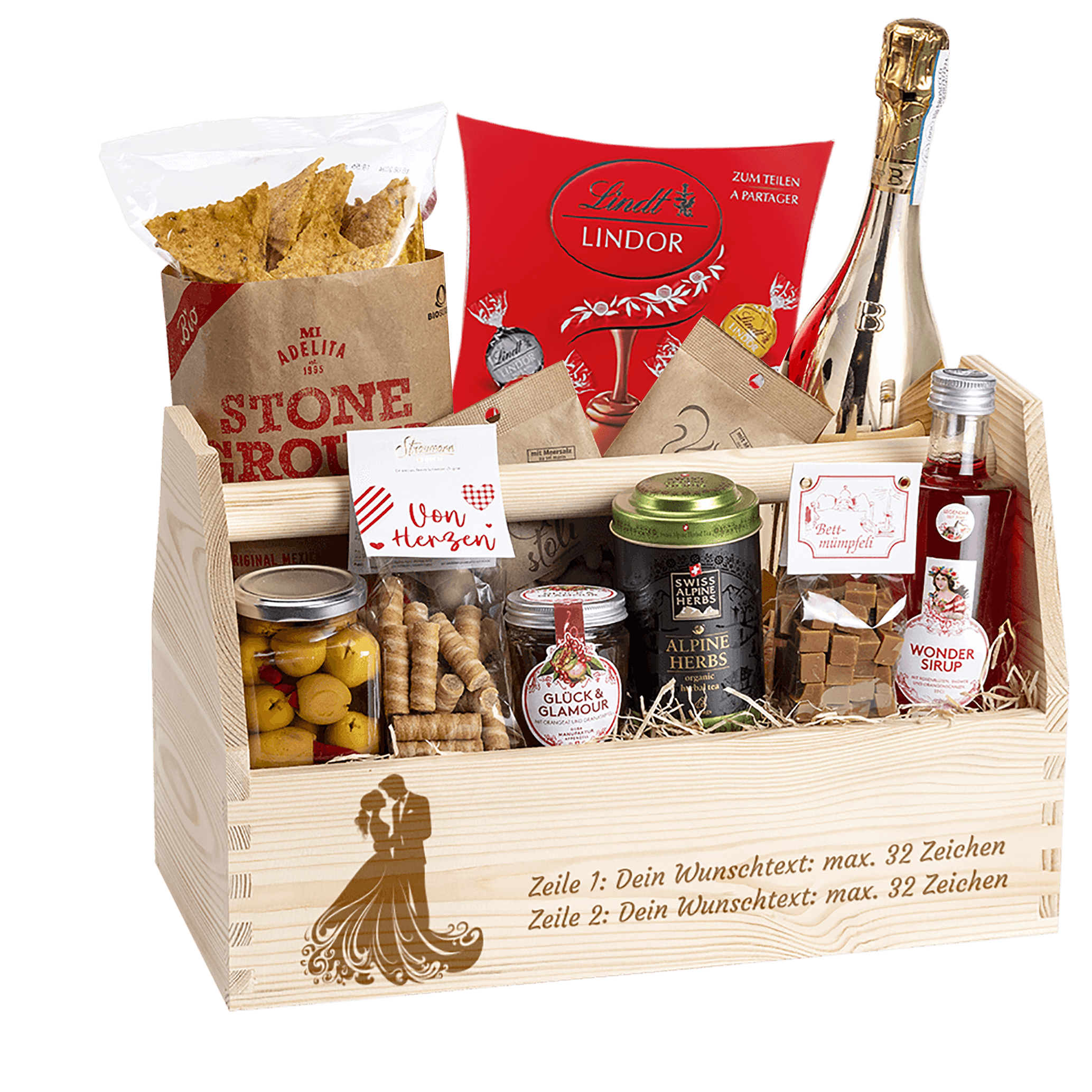 Geschenkkorb Motiv Brautpaar