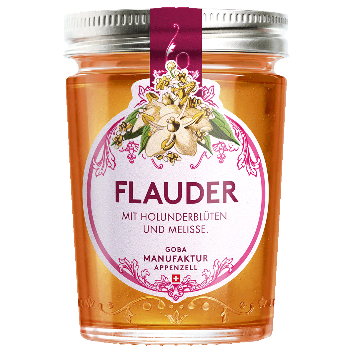 Flauder Aufstrich mit Holunderblüten und Melisse