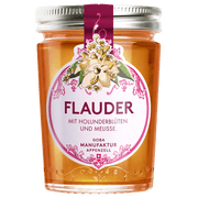 Flauder Aufstrich mit Holunderblüten und Melisse