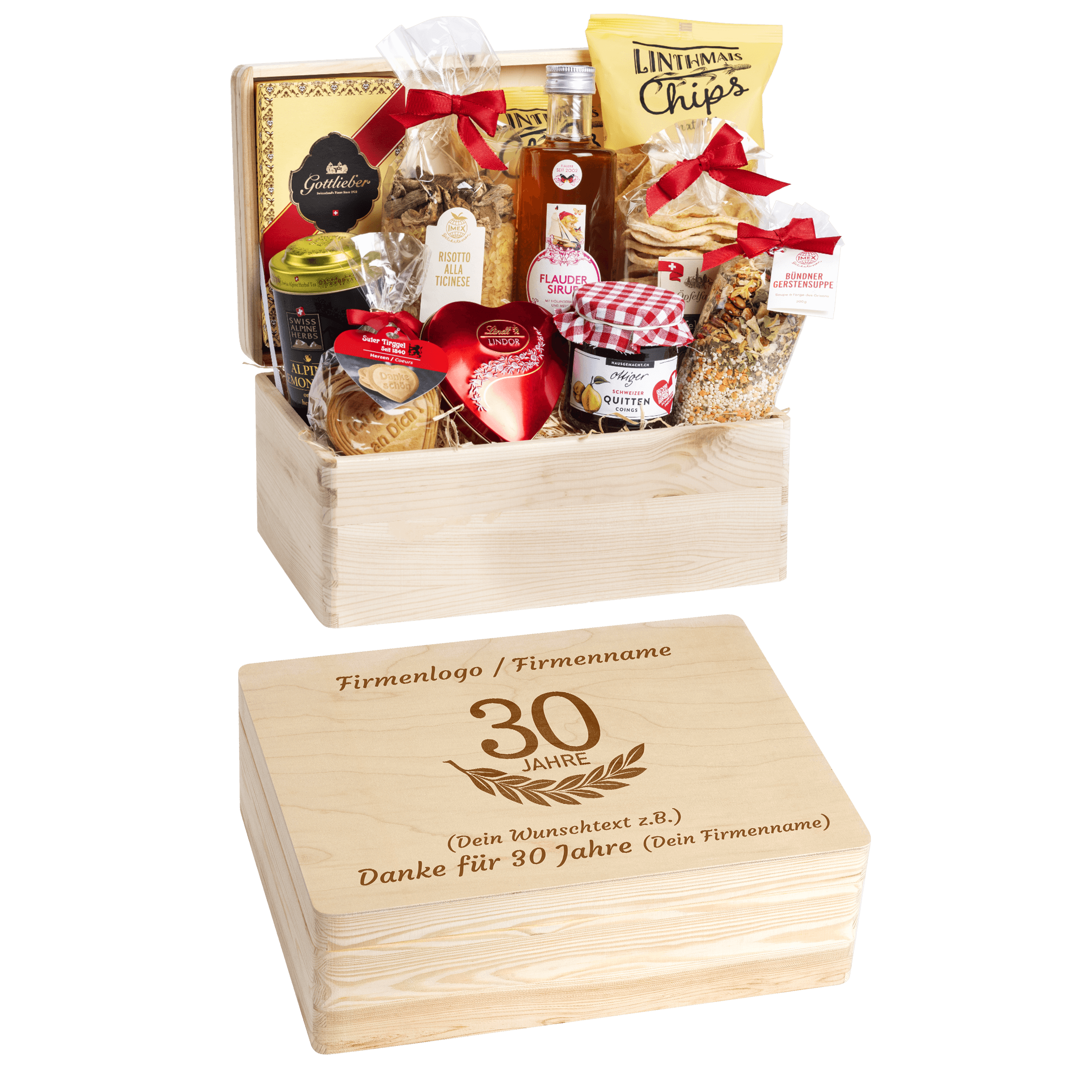 Geschenkkorb Heimat Genuss - Erinnerungsbox (Preis inkl. Gravur)