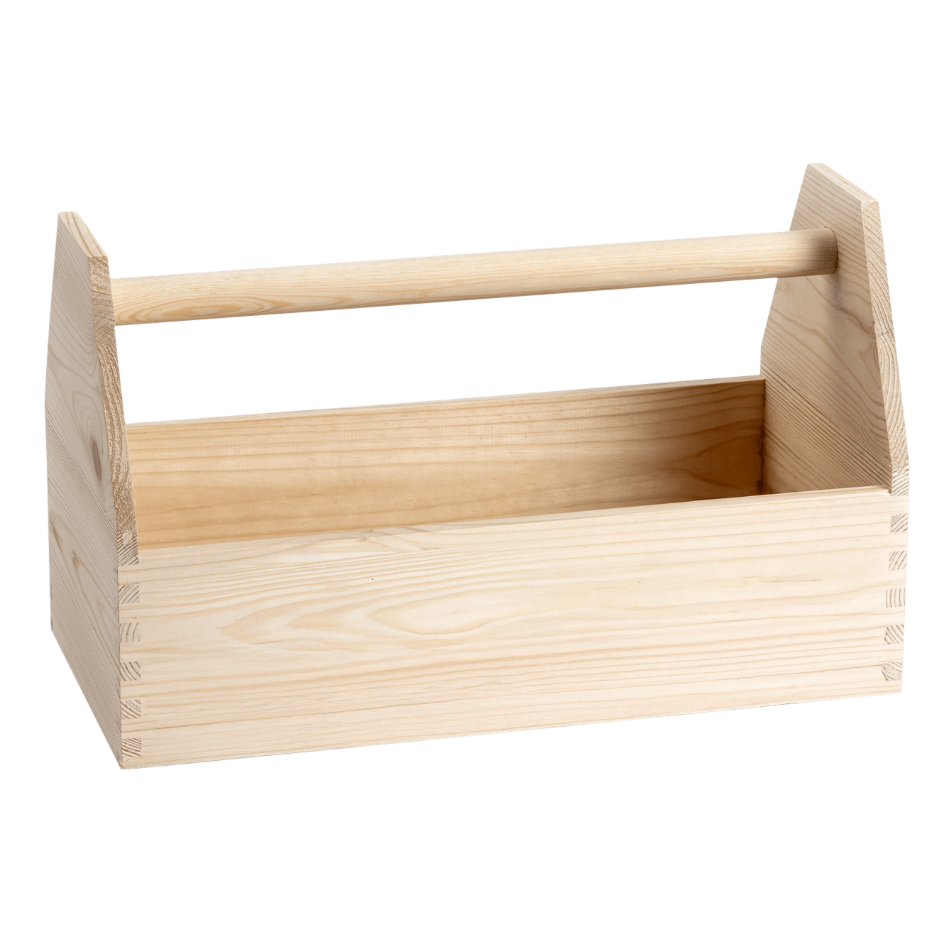 Werkzeugkiste aus Holz. Kiste wird mit Lebensmittel Spezialitäten befüllt. 