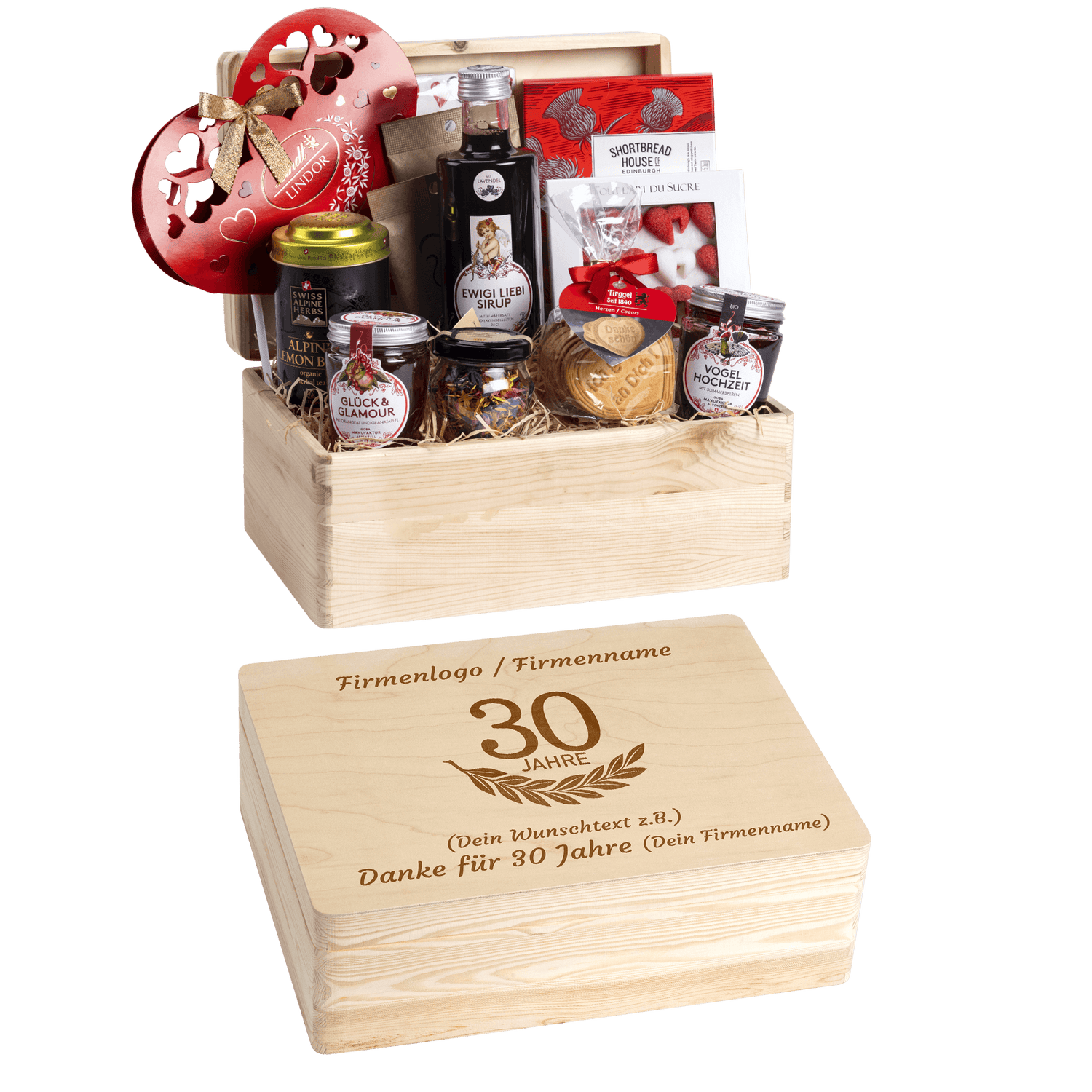 Geschenkkorb Liebeszauber - Erinnerungsbox (Preis inkl. Gravur)