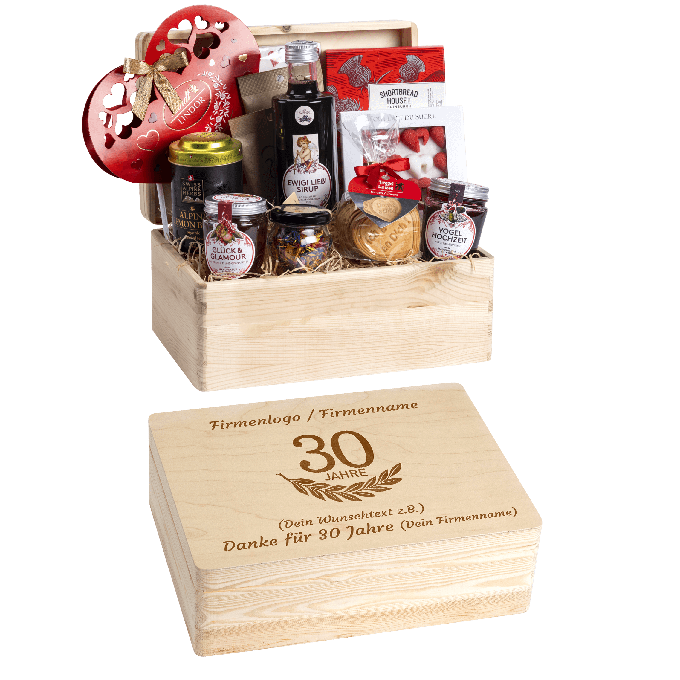 Geschenkkorb Liebeszauber - Erinnerungsbox (Preis inkl. Gravur)