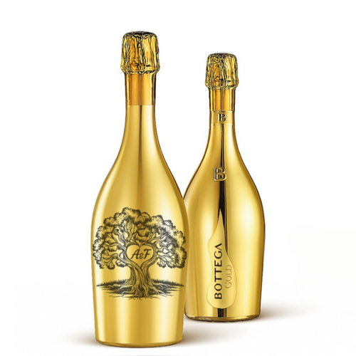 Prosecco Gold graviert Lebensbaum 
