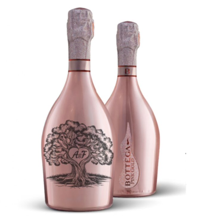 Prosecco Pink graviert Lebensbaum