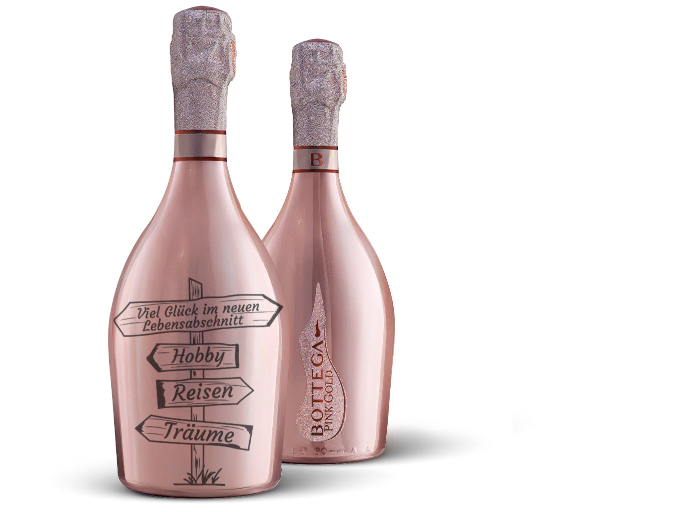 Prosecco Pink gravur Pension