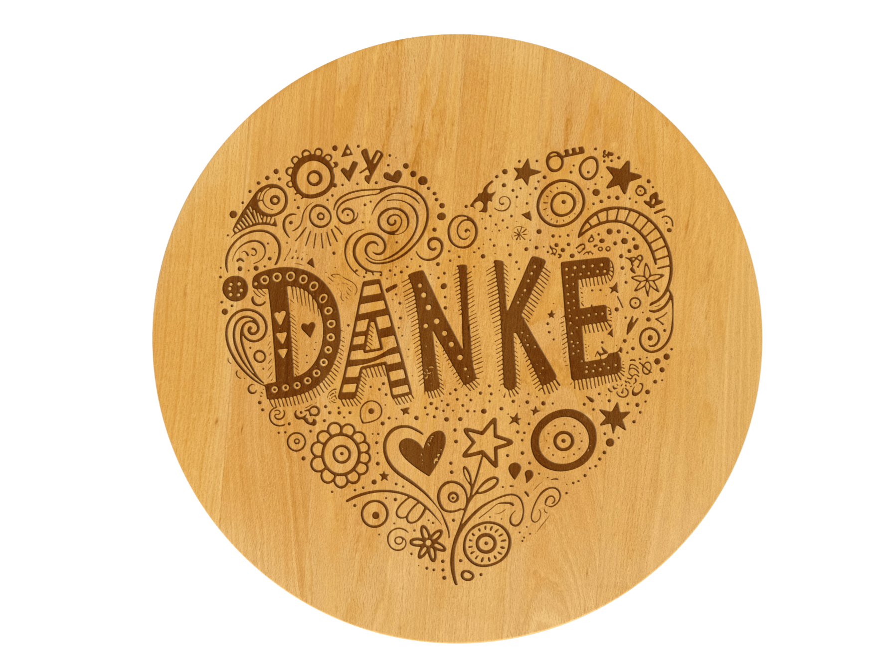 Drehteller graviert Danke