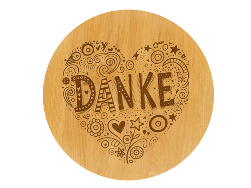 Drehteller graviert Danke