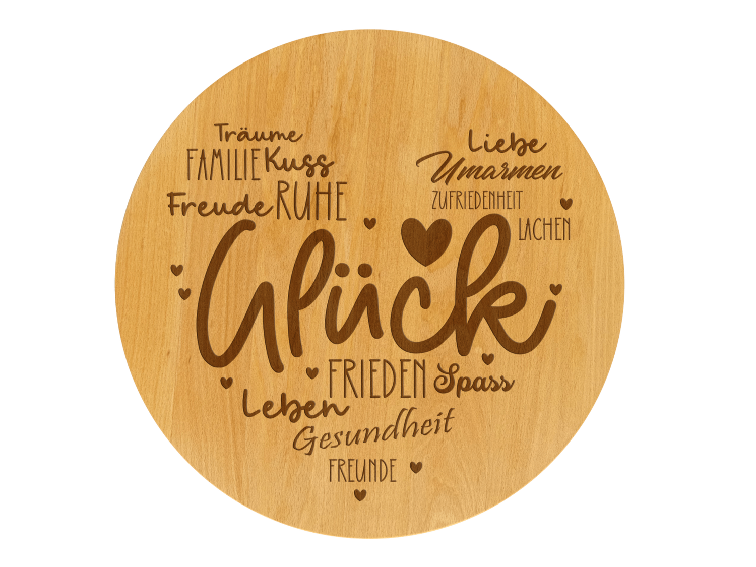 Drehteller graviert Glück