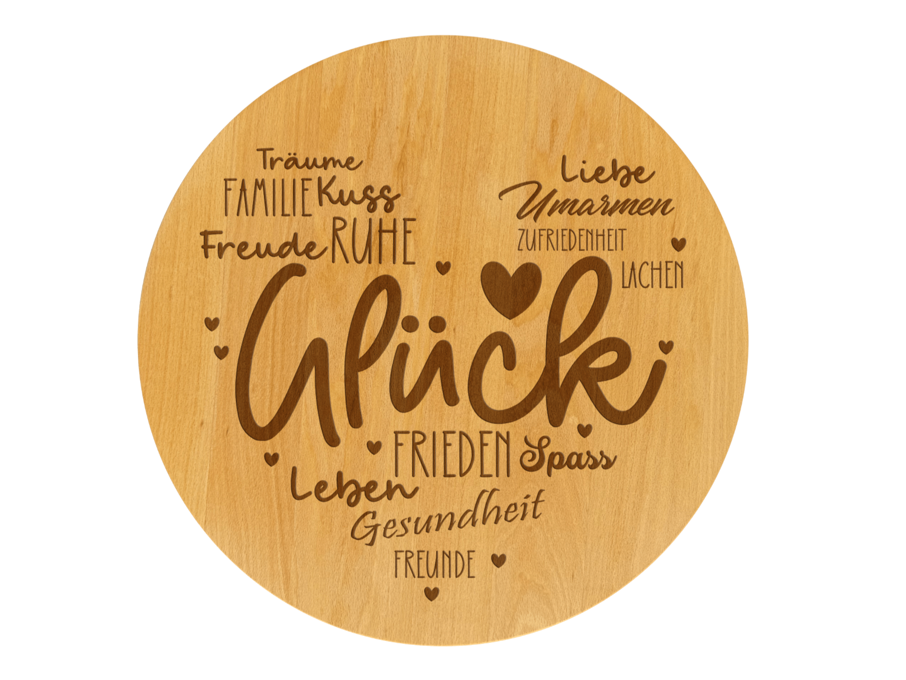 Drehteller graviert Glück