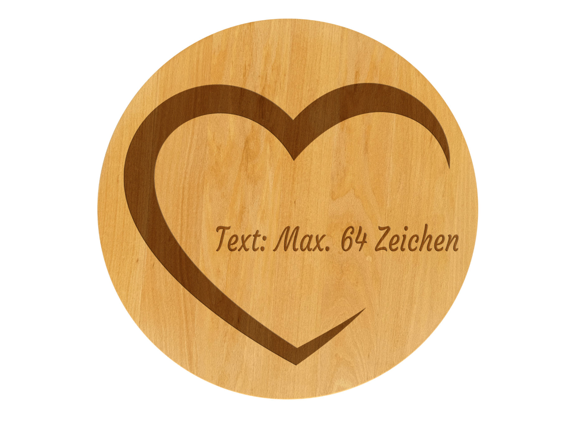 Drehteller graviert mit Herz und Wunschtext
