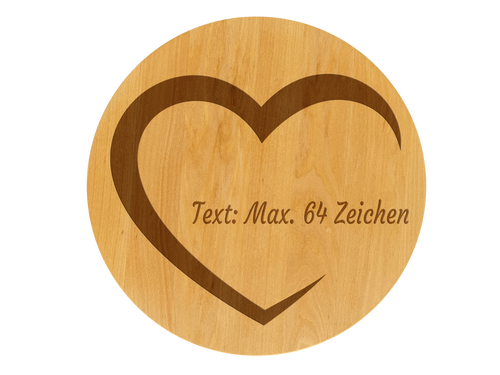 Drehteller graviert mit Herz und Wunschtext