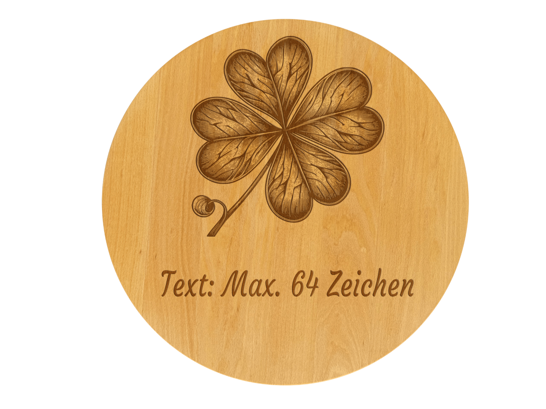 Drehteller graviert mit Kleeblatt