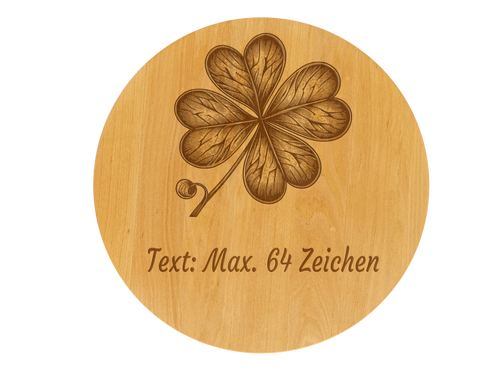 Drehteller graviert mit Kleeblatt