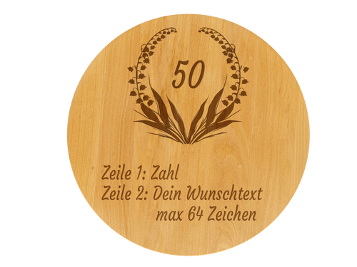 Drehteller graviert mit Maienriesli