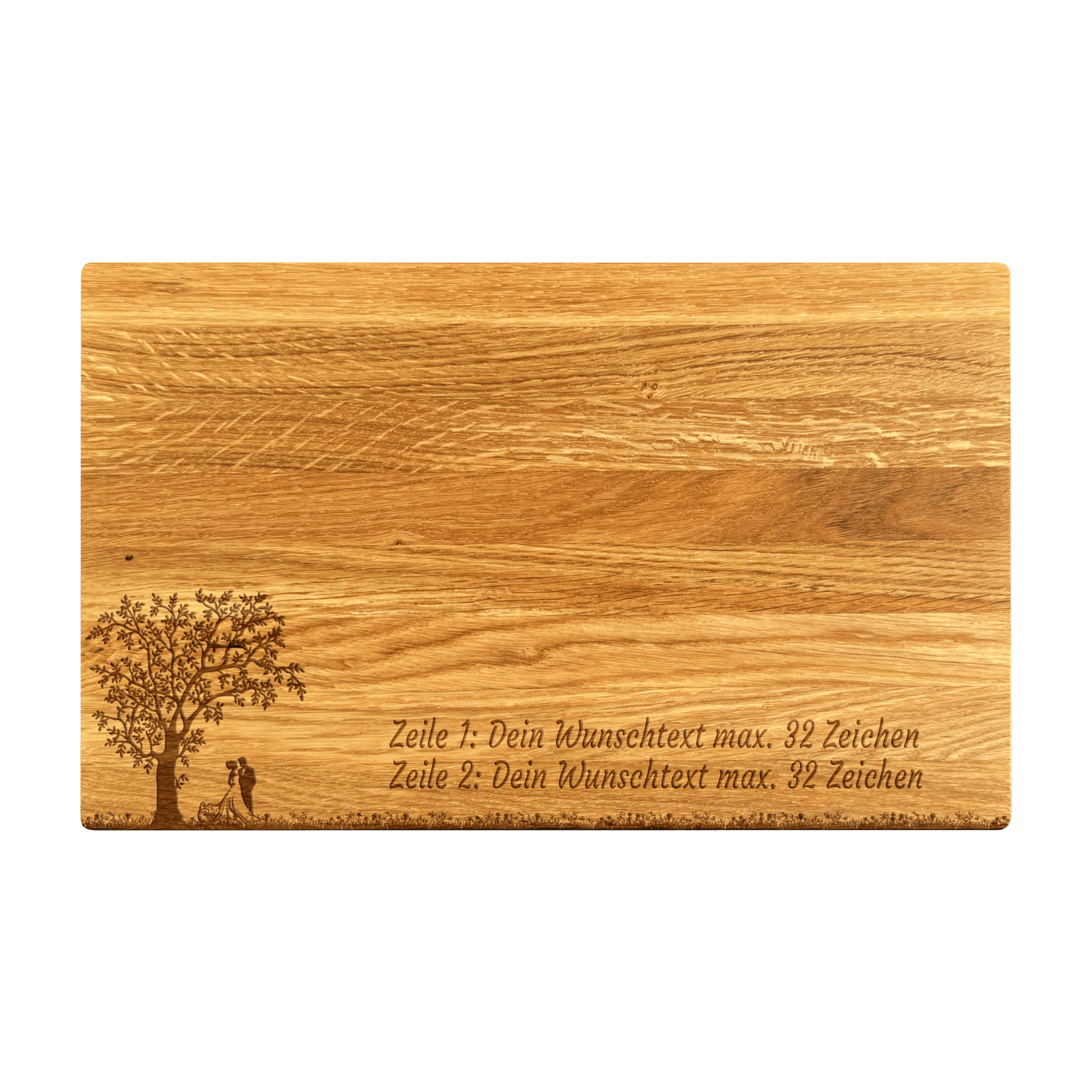 Schneidebrett Eiche geölt 30 x 18 x 1.5 cm (Preis inkl. Gravur)